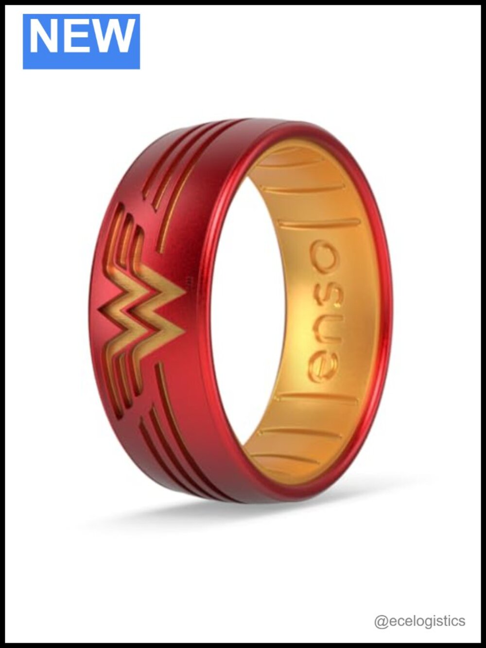 Enso Rings DC Comics Wonder Woman Etched Silicone Ring Size 5